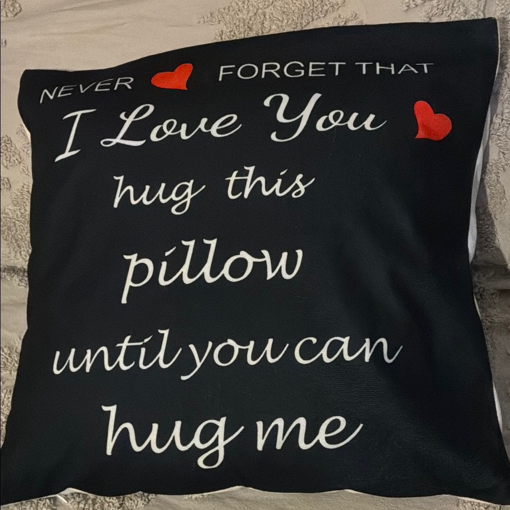 I Love You... Black and White Decorative Pillow